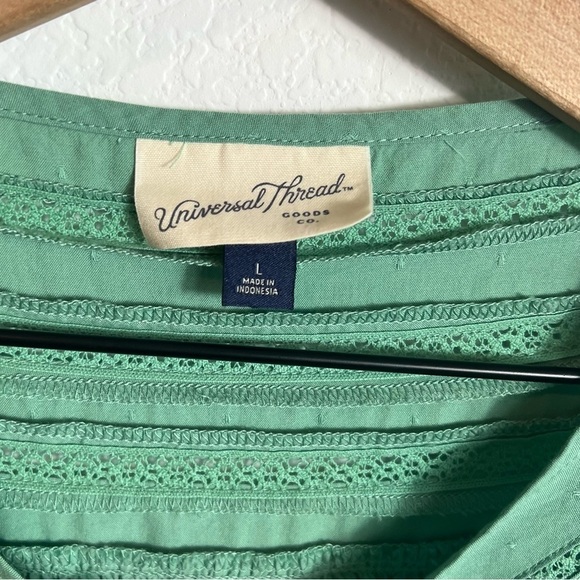 UNIVERSAL THREAD WOMEN'S GREEN LONG SLEEVE BLOUSE SIZE LARGE - Picture 5 of 7